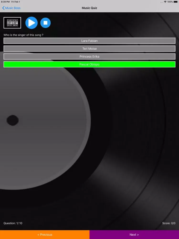 Music Boss Chanson française iPad  Screenshots