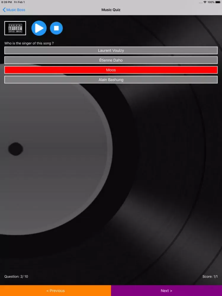 Music Boss Chanson française iPad  Screenshots