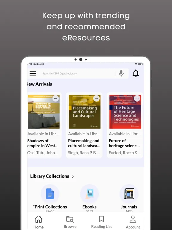 CEPT Digital Library iPad  Screenshots