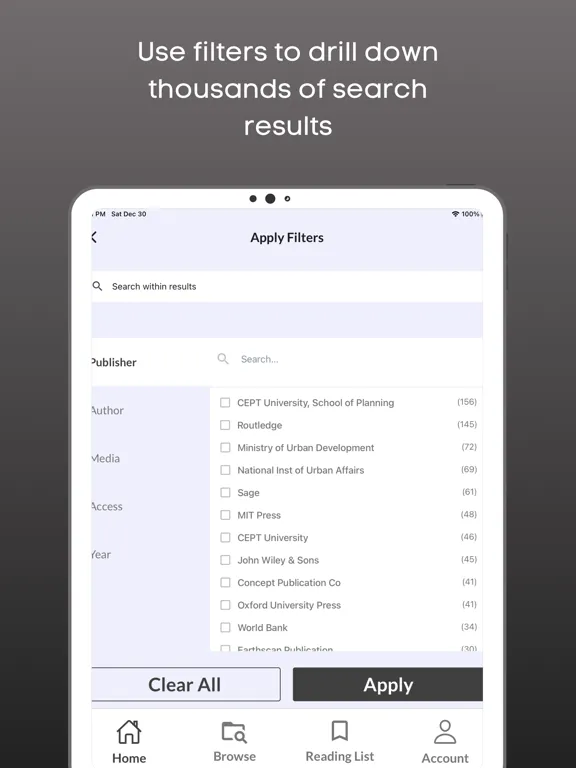 CEPT Digital Library iPad  Screenshots