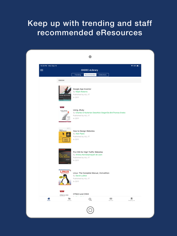 Screenshot di GNDEC eLibrary iPad 