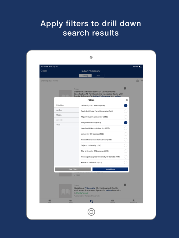 Screenshot di GNDEC eLibrary iPad 