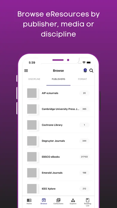 IUB eLibrary 스크린샷