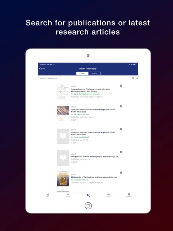 Screenshot di JCBOSEUST eLibrary iPad 
