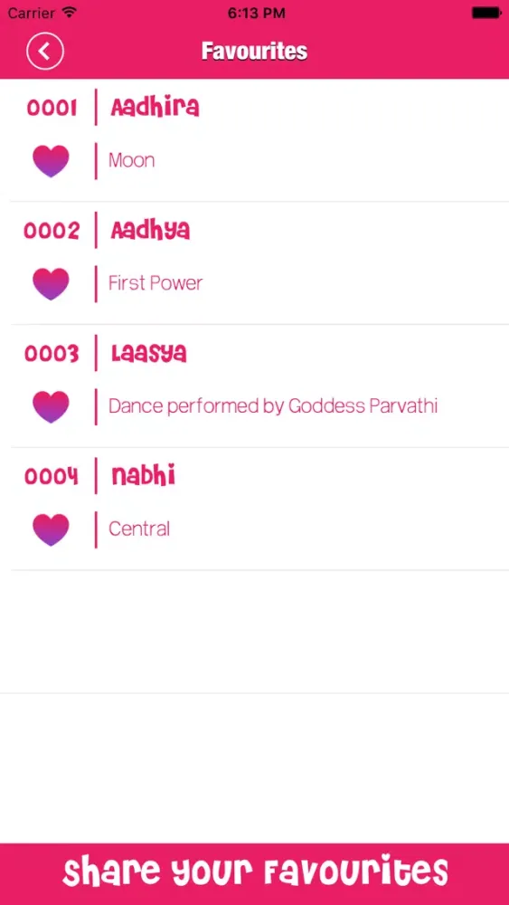 ภาพหน้าจอของ Baby Names - Hindu