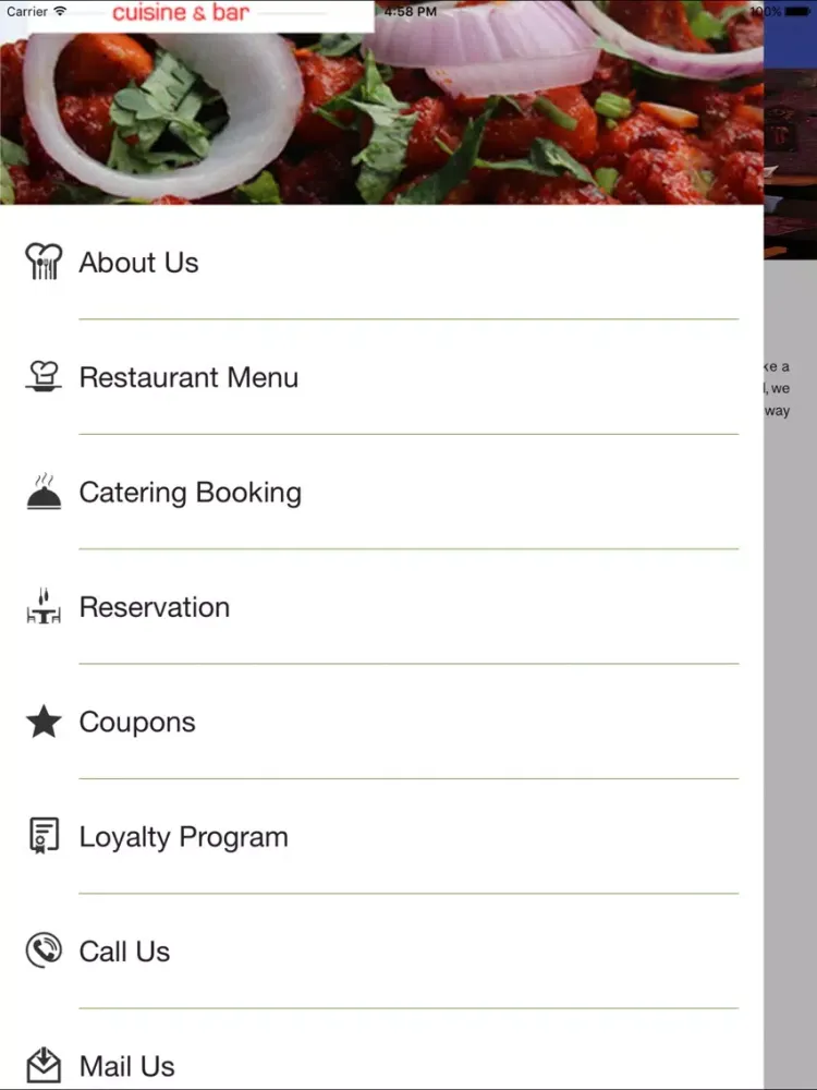 Maayaa Restaurant and Catering iPad  Screenshots