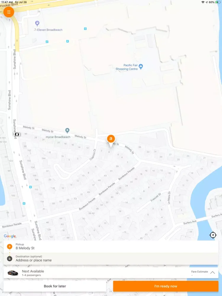 Gold Coast Cabs iPad  Ekran Görüntüleri