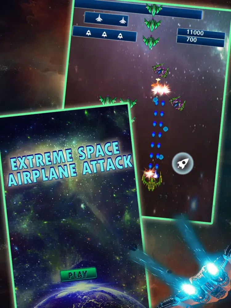 Tangkapan skrin Extreme Space Airplane Attack iPad 
