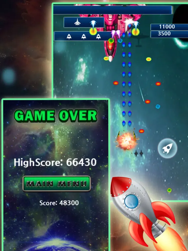Tangkapan skrin Extreme Space Airplane Attack iPad 