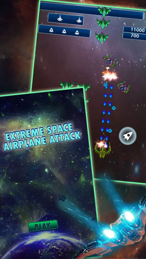 Tangkapan skrin Extreme Space Airplane Attack