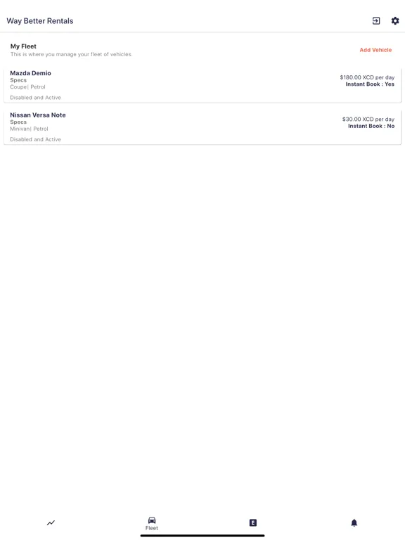 Скриншоты WayBetter Rentals Fleet Manage iPad 