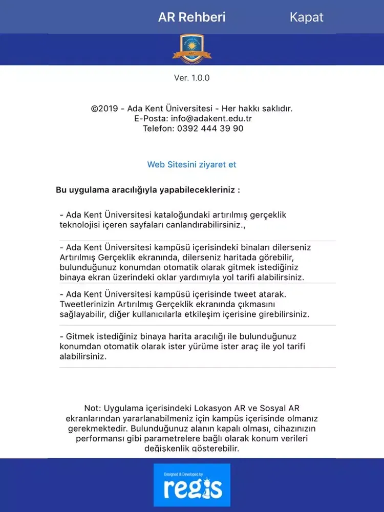 Adakent AR iPad  Ekran Görüntüleri