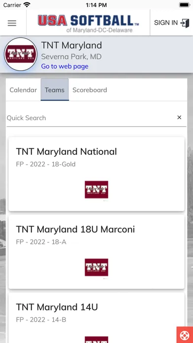 Maryland Softball سکرین شاٹس
