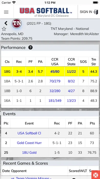 Maryland Softball سکرین شاٹس