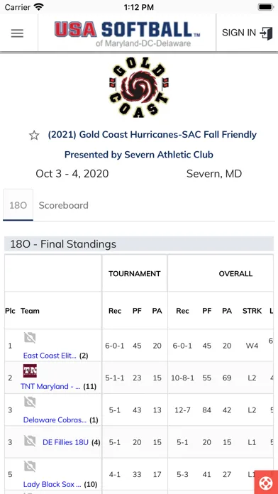 Maryland Softball سکرین شاٹس