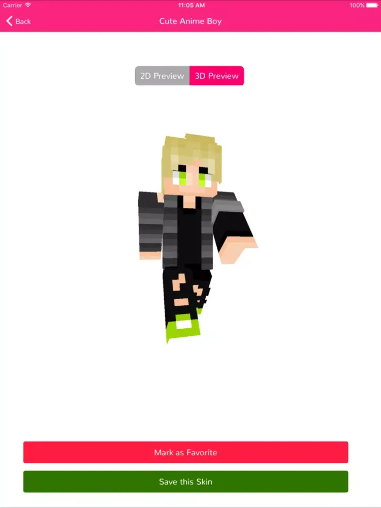 Anime Skins - Best Skins for Minecraft PE iPad 應用截圖