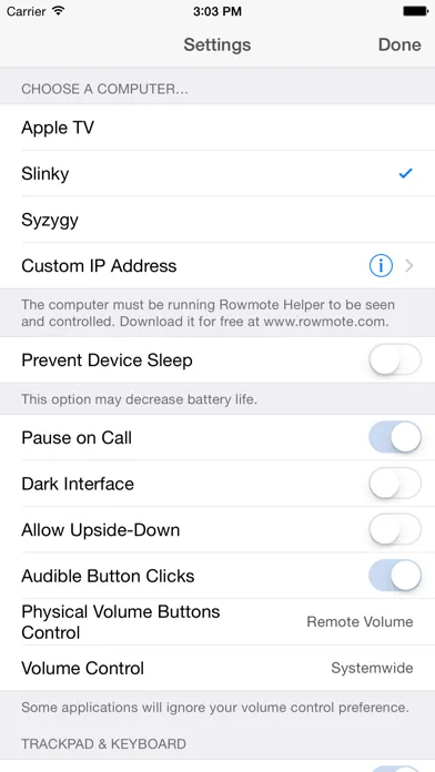 Rowmote Pro for Mac Ekran Görüntüleri