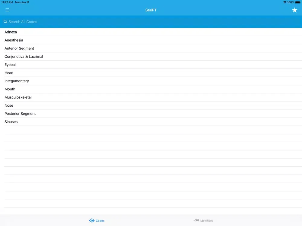 SeePT Ophthalmology CPT Coding iPad  Ekran Görüntüleri