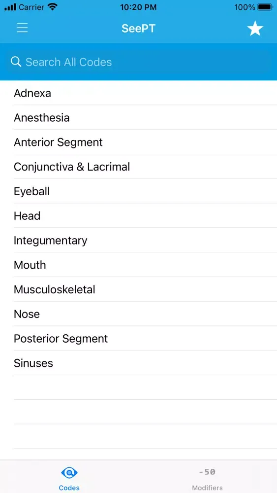 SeePT Ophthalmology CPT Coding Ekran Görüntüleri