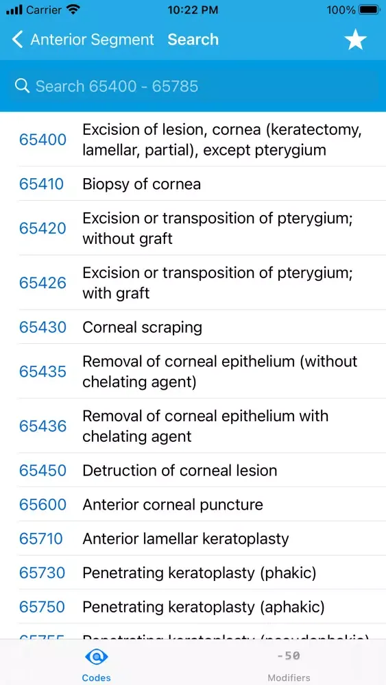 SeePT Ophthalmology CPT Coding Ekran Görüntüleri