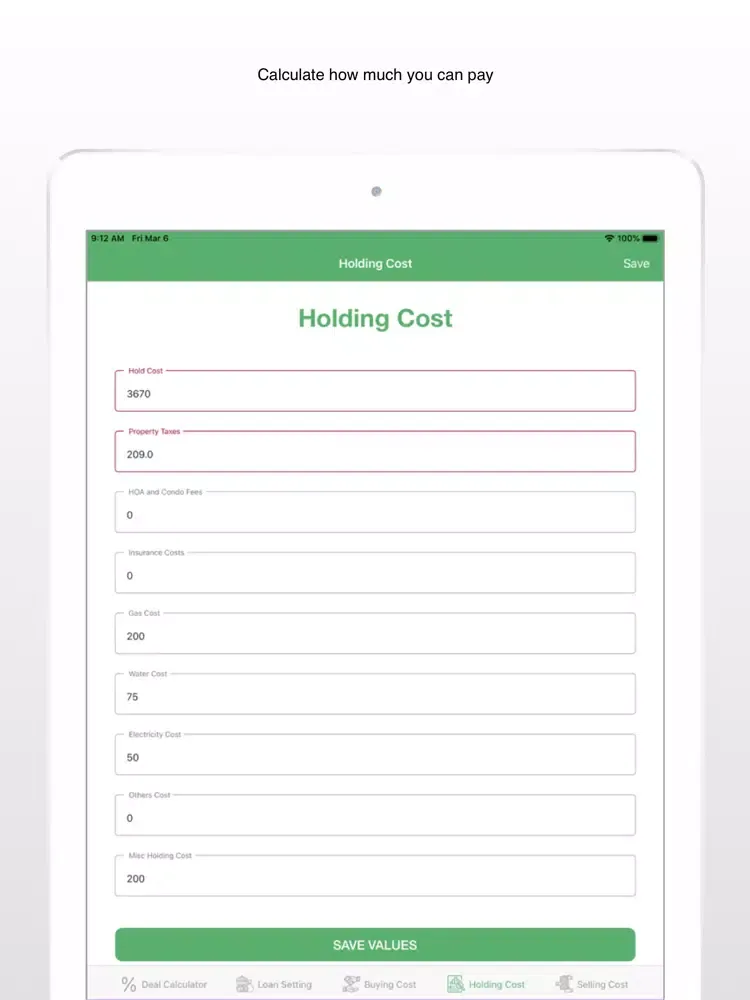 Tangkapan skrin REI Calculator iPad 