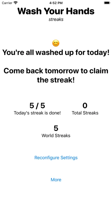 Tangkapan skrin Wash Your Hands Streaks