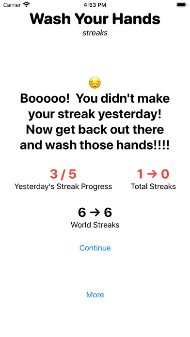 Tangkapan skrin Wash Your Hands Streaks