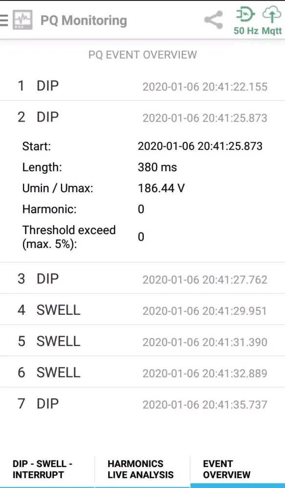 MR Power Quality App Screenshots