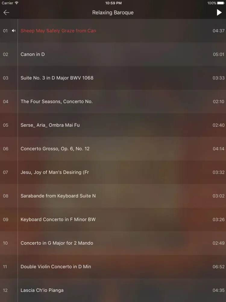 Zrzuty ekranu 100 Best Relaxing Classic iPad 