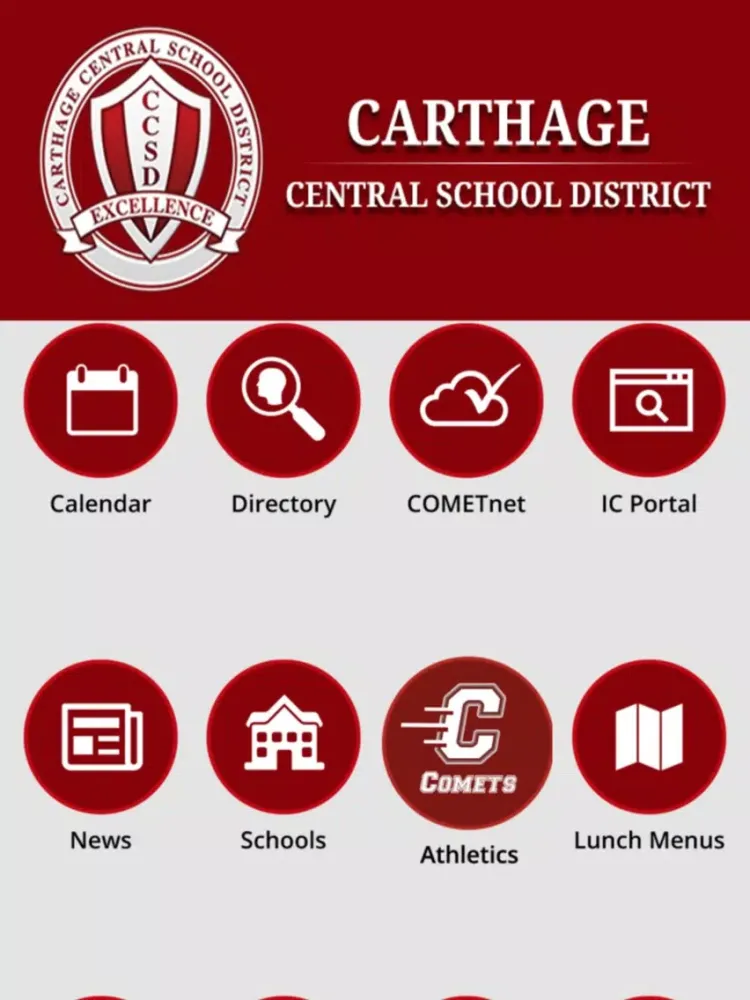 Tangkapan layar Carthage Central School District iPad 