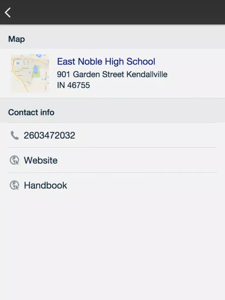 ภาพหน้าจอของ East Noble School Corporation iPad 
