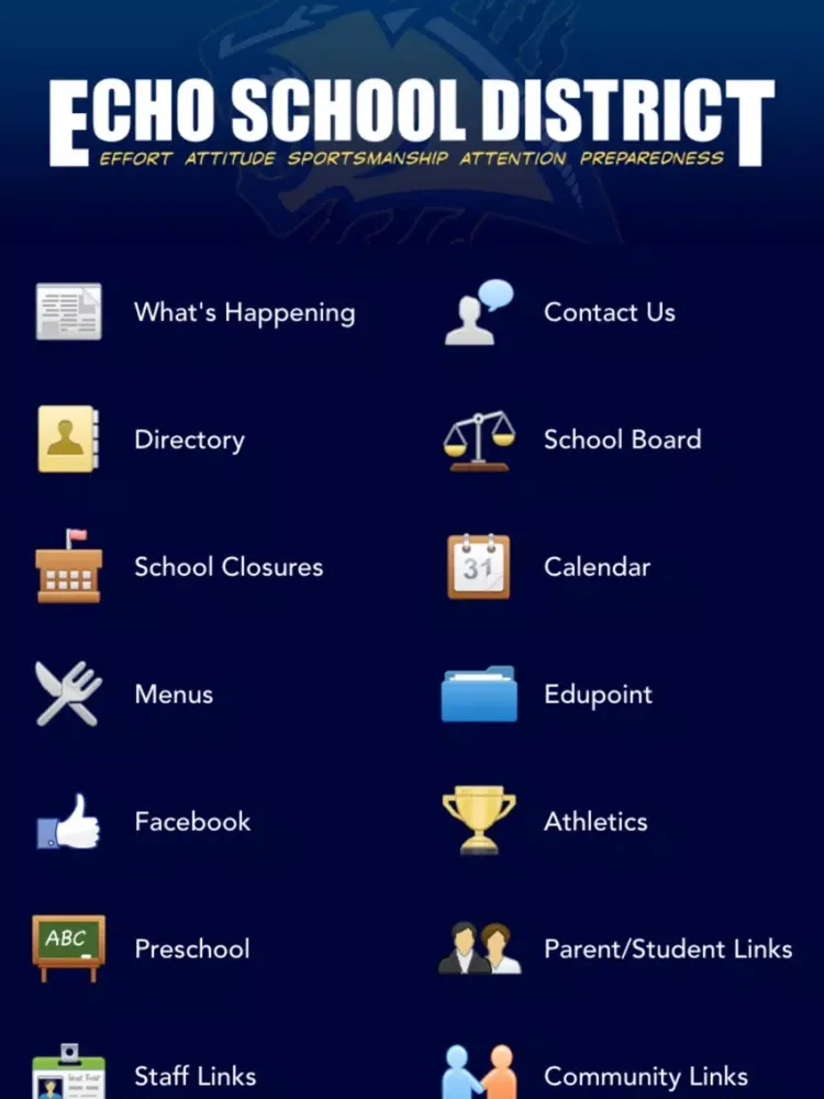 Ảnh chụp màn hình của Echo School District iPad 