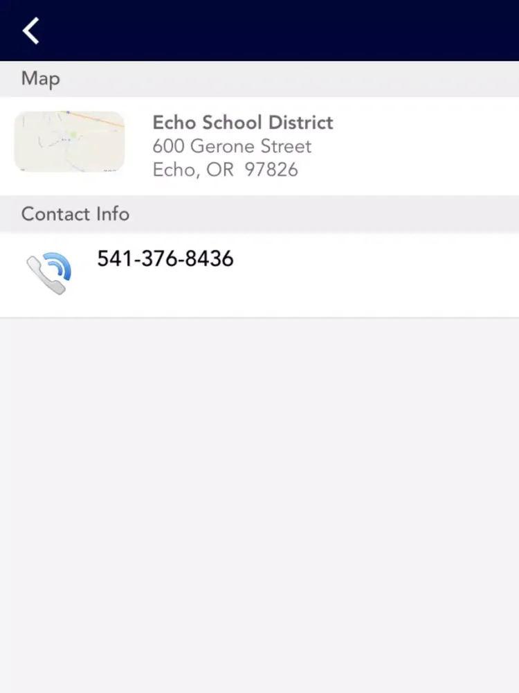 Ảnh chụp màn hình của Echo School District iPad 