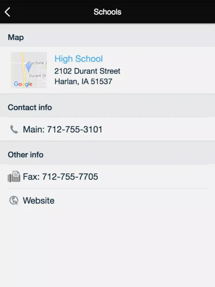 Harlan Comm School District iPad Screenshots