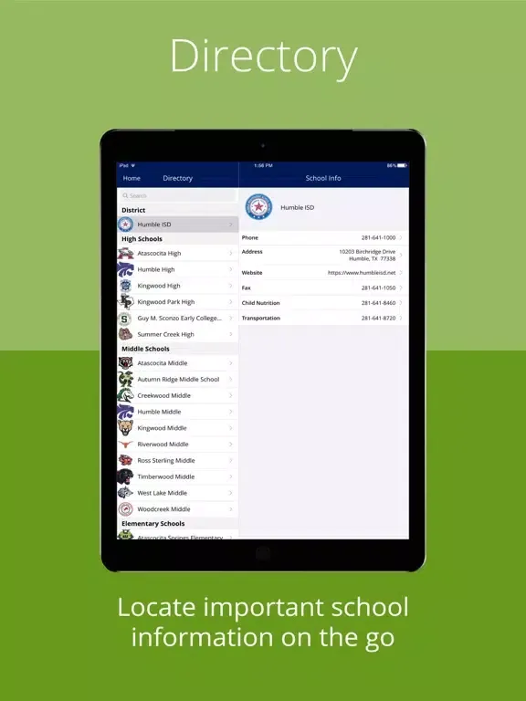 Humble ISD, Texas iPad  سکرین شاٹس