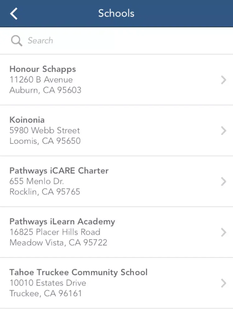 Capturas de pantalla de Placer County Office of Education iPad 