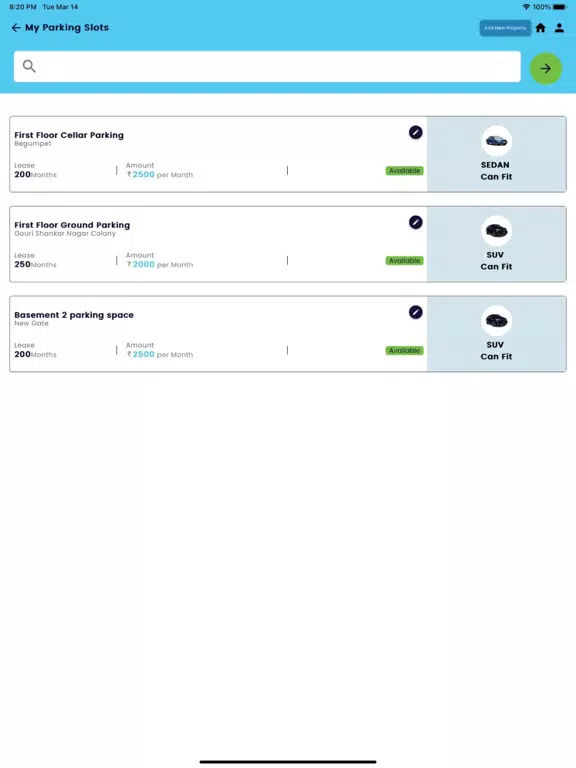Parking Spaces App iPad 应用截图