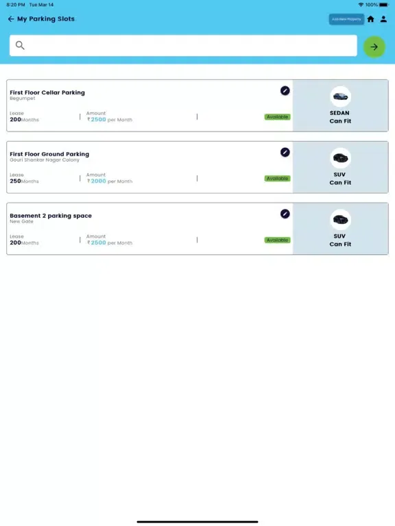 Parking Spaces App iPad 应用截图