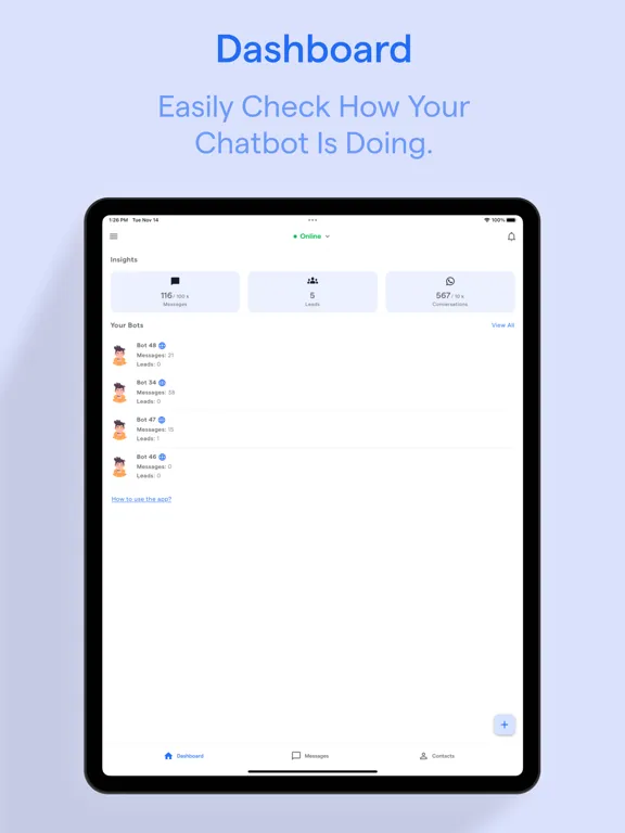Ảnh chụp màn hình của BotPenguin iPad 