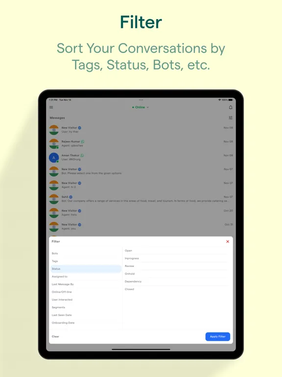 Ảnh chụp màn hình của BotPenguin iPad 