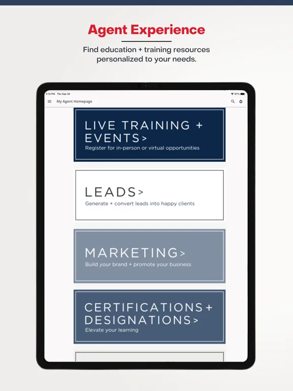 RE/MAX University iPad  Ekran Görüntüleri