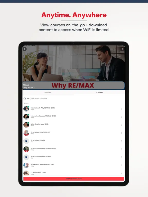 RE/MAX University iPad  Ekran Görüntüleri