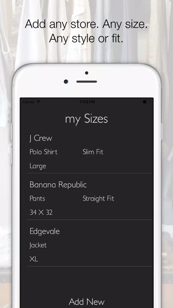 My Sizes स्क्रीनशॉट