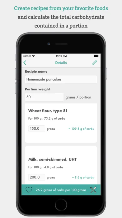 Скриншоты GlyceMeal - Carbs calculator