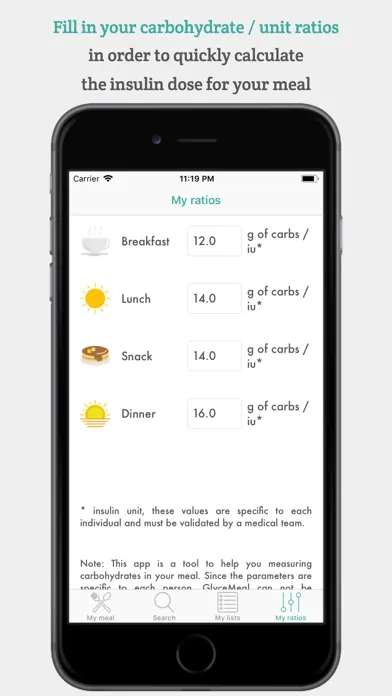 Скриншоты GlyceMeal - Carbs calculator