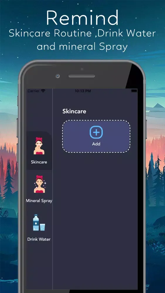 Скриншоты Skincare Reminder App