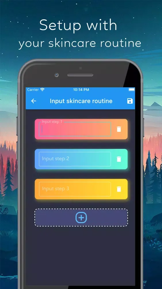 Скриншоты Skincare Reminder App