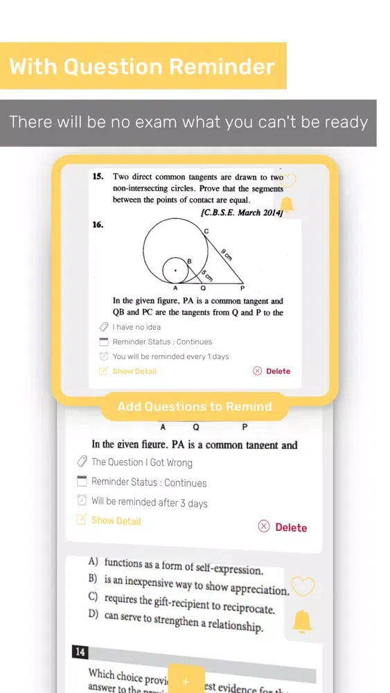 Question Reminder - Homework Screenshots