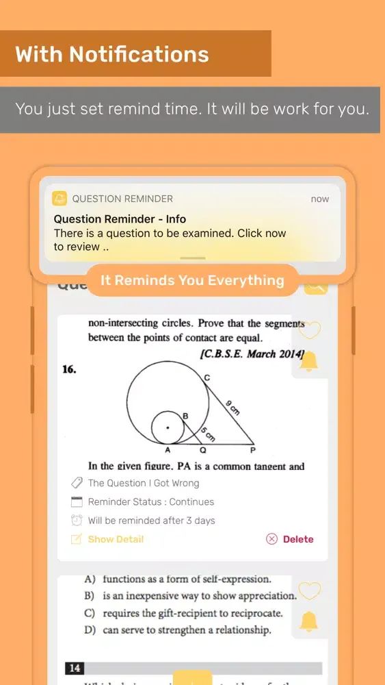Question Reminder - Homework Screenshots