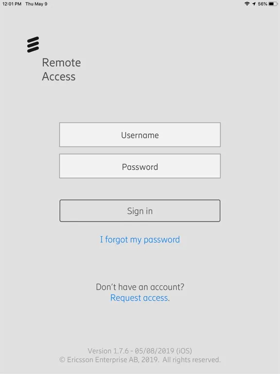 Captures d'écran de Ericsson Remote Access iPad 